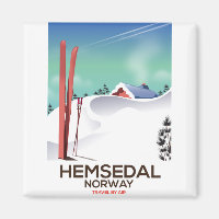 Hemsedal Norway Ski travel poster