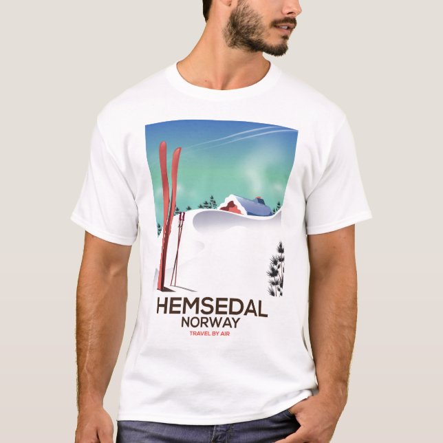 Hemsedal Norway Ski travel poster T-Shirt (Front)