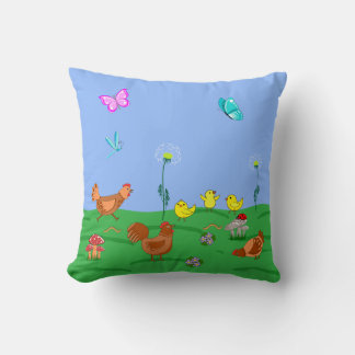 Hen and chicks cushion