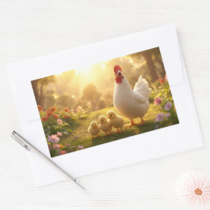 Hen and Chicks Cute Chicken Family sticker