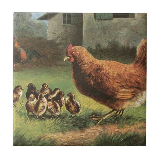 Hen and Chicks Tile (Front)