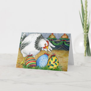 Hen and her Christmas Eggs Holiday Card