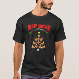 Hen Chick Farmer Merry Chickmas Christmas Chicken  T-Shirt