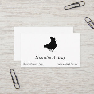 Hen [chicken, farmer, organic eggs] business card