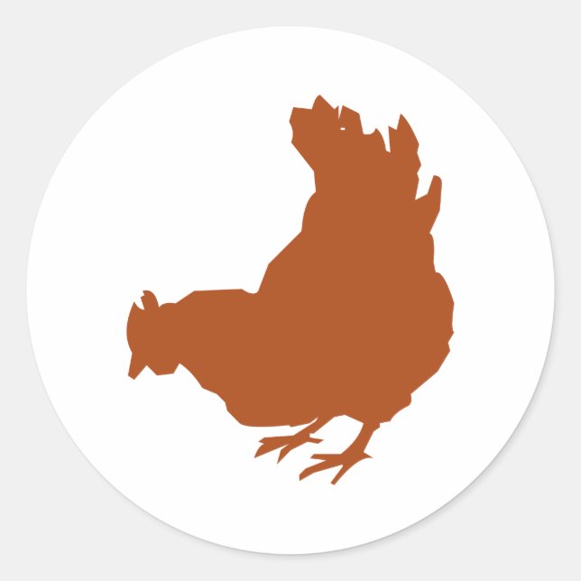 Hen [chicken, farmer, organic eggs] classic round sticker (Front)