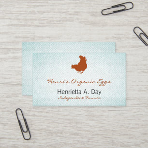 Hen [chicken, farmer, organic eggs] Textured Look Business Card