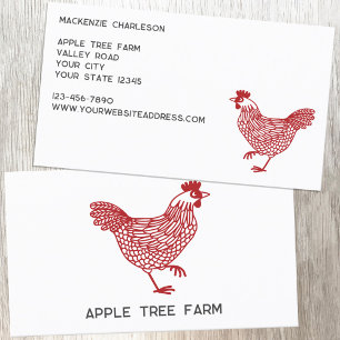 Hen Chicken Poultry Egg Farm Business Card