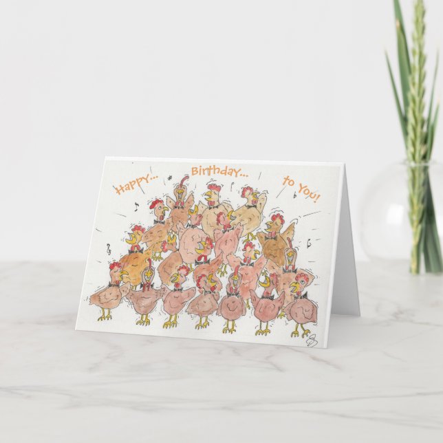 Hen Choir Happy Birthday Card (Front)