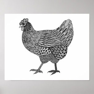 hen doodle poster