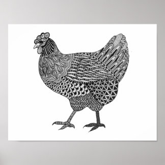 hen doodle poster