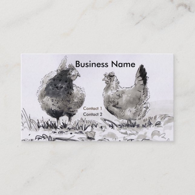 Hen Drawing Business Card (Front)