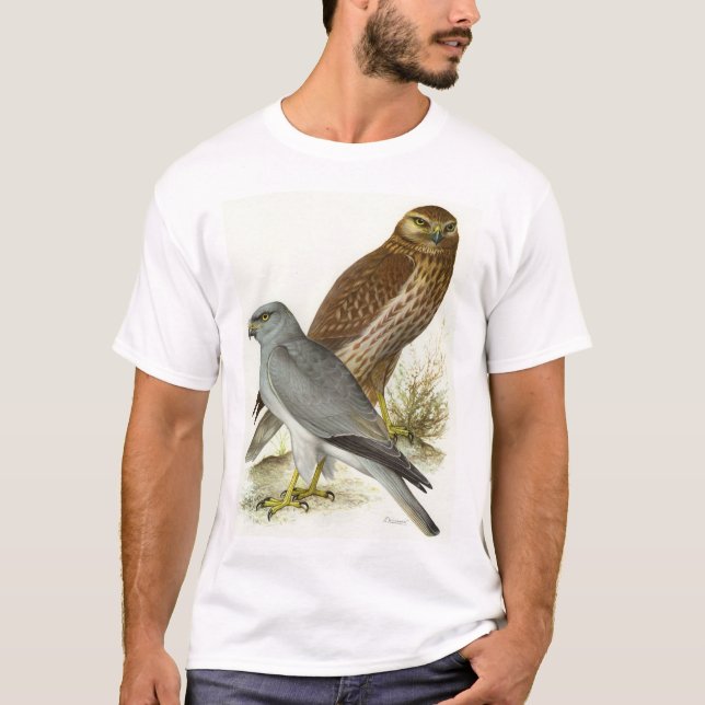 Hen Harrier, adult female & male T-Shirt (Front)
