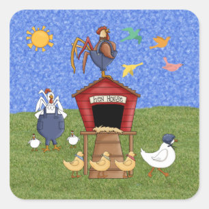 Hen House Square Sticker