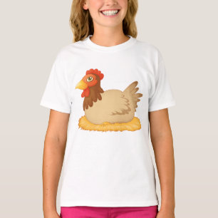 Hen Laying On Eggs Girls T-Shirt