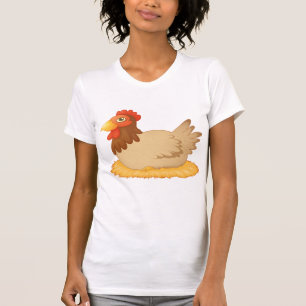Hen Laying On Eggs Womens T-Shirt