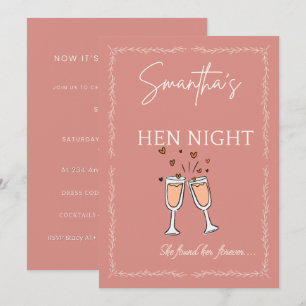 Hen Night Invitation – Customisable Blush Pink Bri