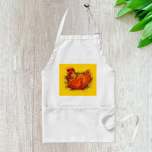 Hen on Nest Bright Farmyard Chicken Standard Apron