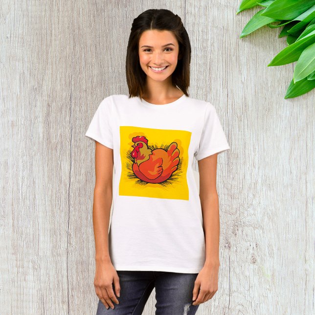 Hen on Nest Bright Farmyard Chicken T-Shirt (Creator Uploaded)