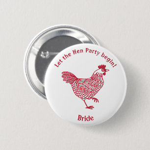 Hen Party Bachelorette Bride 6 Cm Round Badge