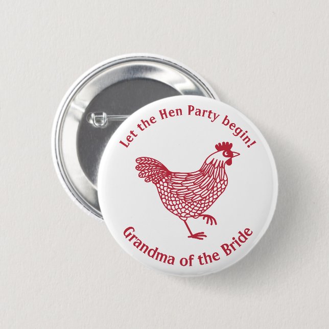 Hen Party Bachelorette Grandma of the Bride 6 Cm Round Badge (Front & Back)