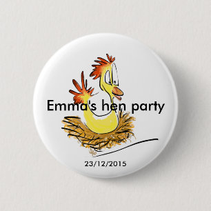 Hen party badge (name) (date)