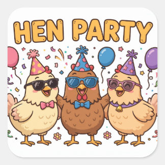HEN PARTY Funny Chicken Sticker