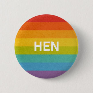 Hen Pronomen Straight Rainbow 6 Cm Round Badge