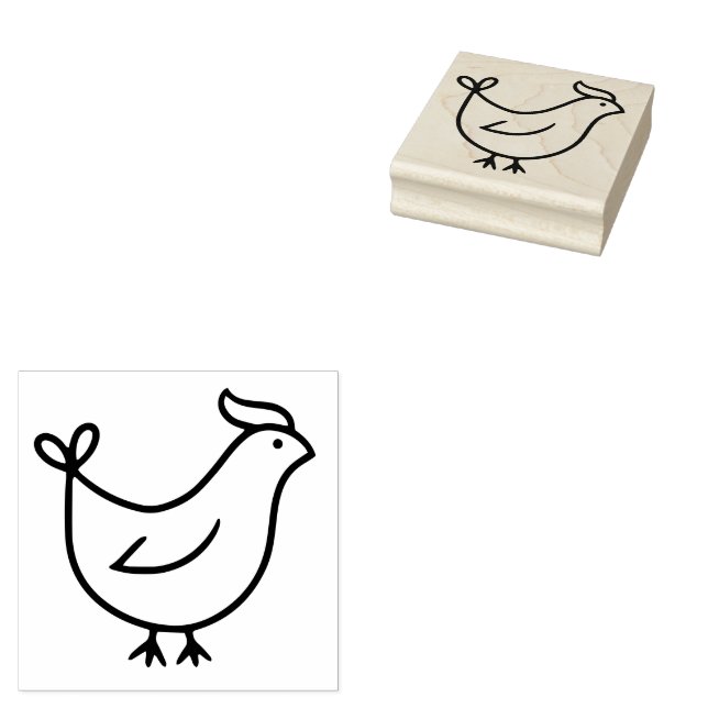 Hen Rubber Stamp (Stamped)