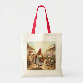 Hen shopping at Farmer's Market Tote Bag