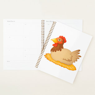 Hen Sitting on Nest Cute Farm Animal  Planner