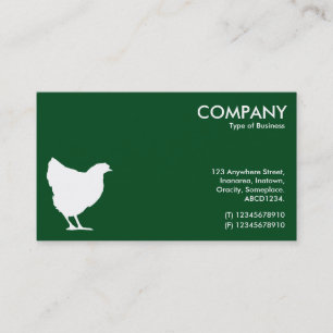 Hen Symbol - White on Dark Green 02481c Business Card