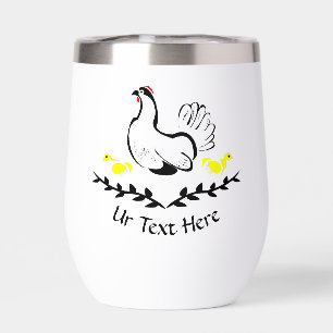 Hen with Yellow Chicks Line Art