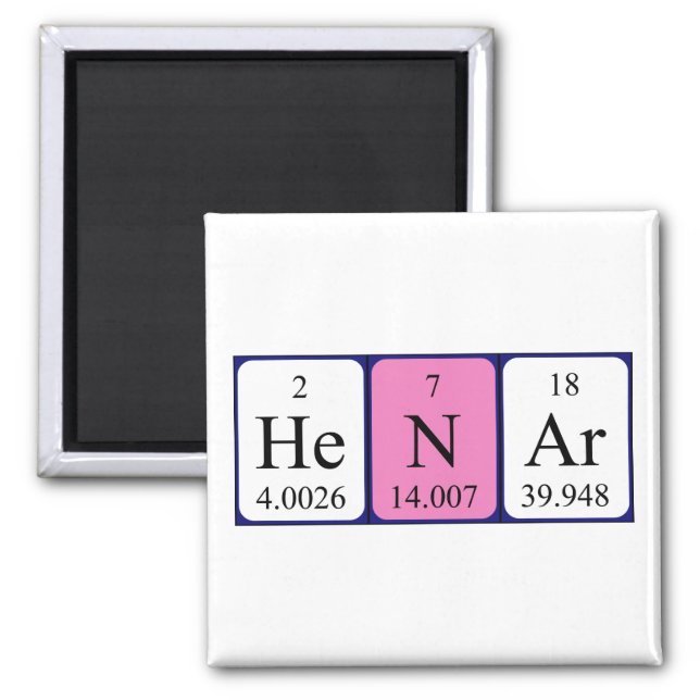 Henar periodic table name magnet (Front)