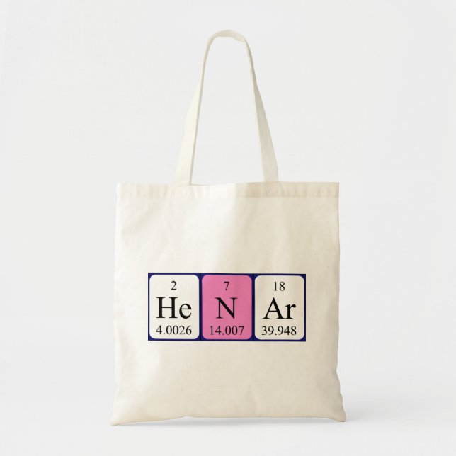 Henar periodic table name tote bag (Front)