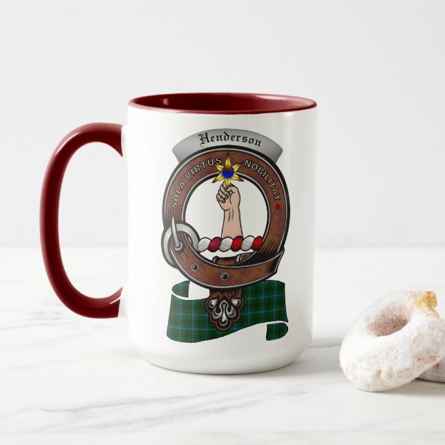Henderson Clan Badge Combo 15oz Mug (With Donut)