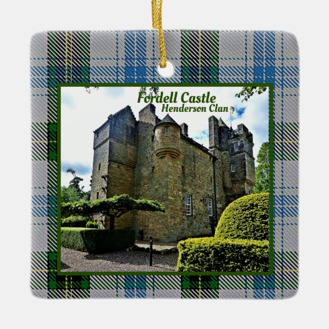 Henderson Clan Fordell Castle Christmas Ceramic Ornament (Front)