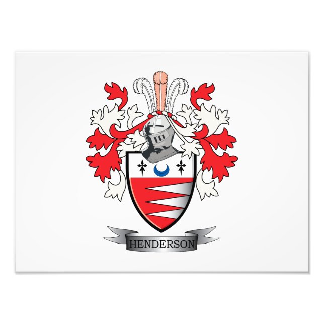 Henderson Family Crest Coat of Arms Photo Print (Front)