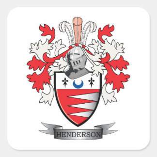 Henderson Family Crest Coat of Arms Square Sticker