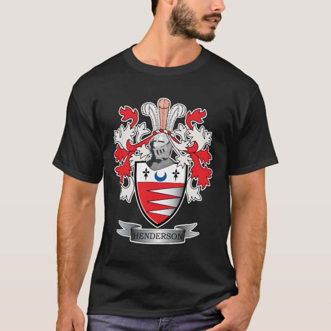 Henderson Family Crest Coat of Arms T-Shirt (Front)