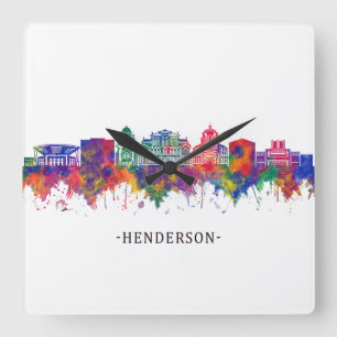 Henderson Nevada Skyline Square Wall Clock