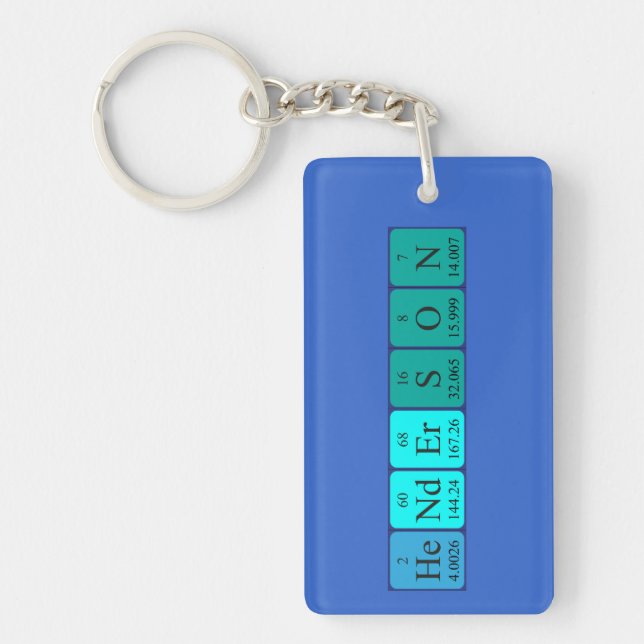 Henderson periodic table name keyring (Front)