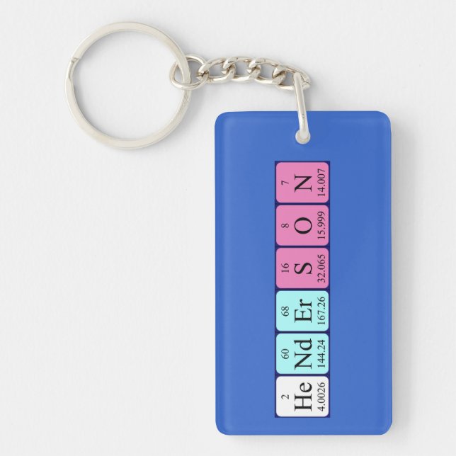 Henderson periodic table name keyring (Front)