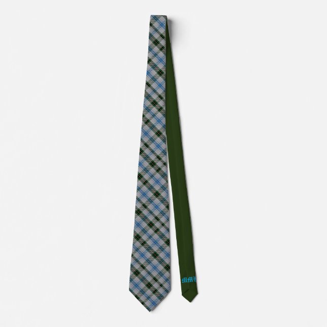 Henderson Scottish Clan Tartan Solid Green Initial Tie (Front)