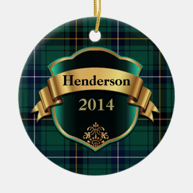 Henderson Tartan Plaid Custom ornament (Front)