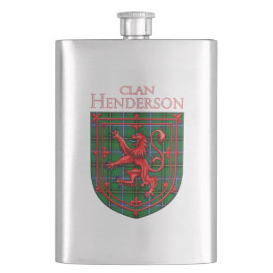 Henderson Tartan Scottish Plaid Lion Rampant Hip Flask