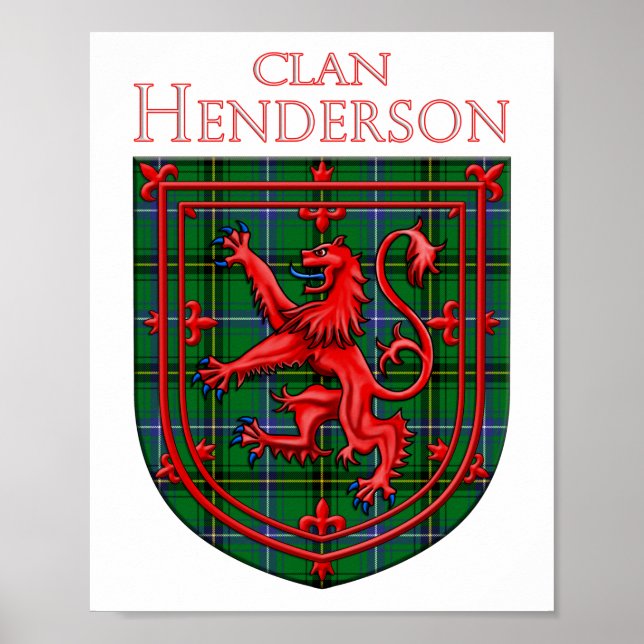 Henderson Tartan Scottish Plaid Lion Rampant Poster (Front)