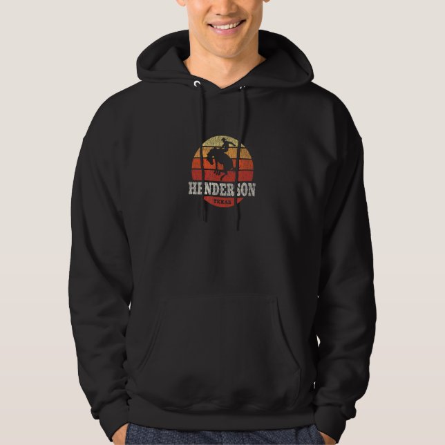 Henderson TX Vintage Country Western Retro Hoodie (Front)