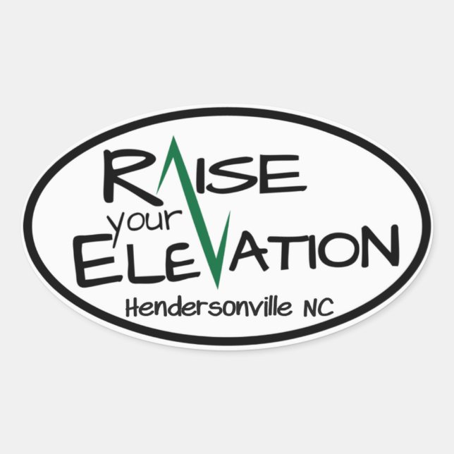Hendersonville NC Raise Your Elevation Oval Sticke Oval Sticker (Front)