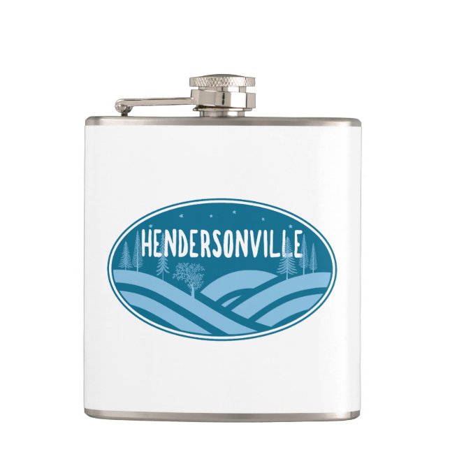 Hendersonville North Carolina Outdoors Hip Flask (Front)