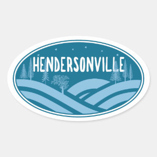 Hendersonville North Carolina Outdoors Oval Sticker